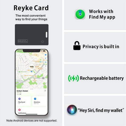 Slim Wallet Tracker Card mit Apple Find My (iOS)