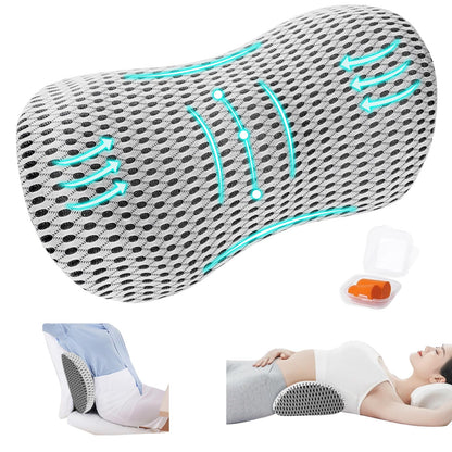 Ergonomisches Lendenstützkissen aus Memory-Schaum, Grau