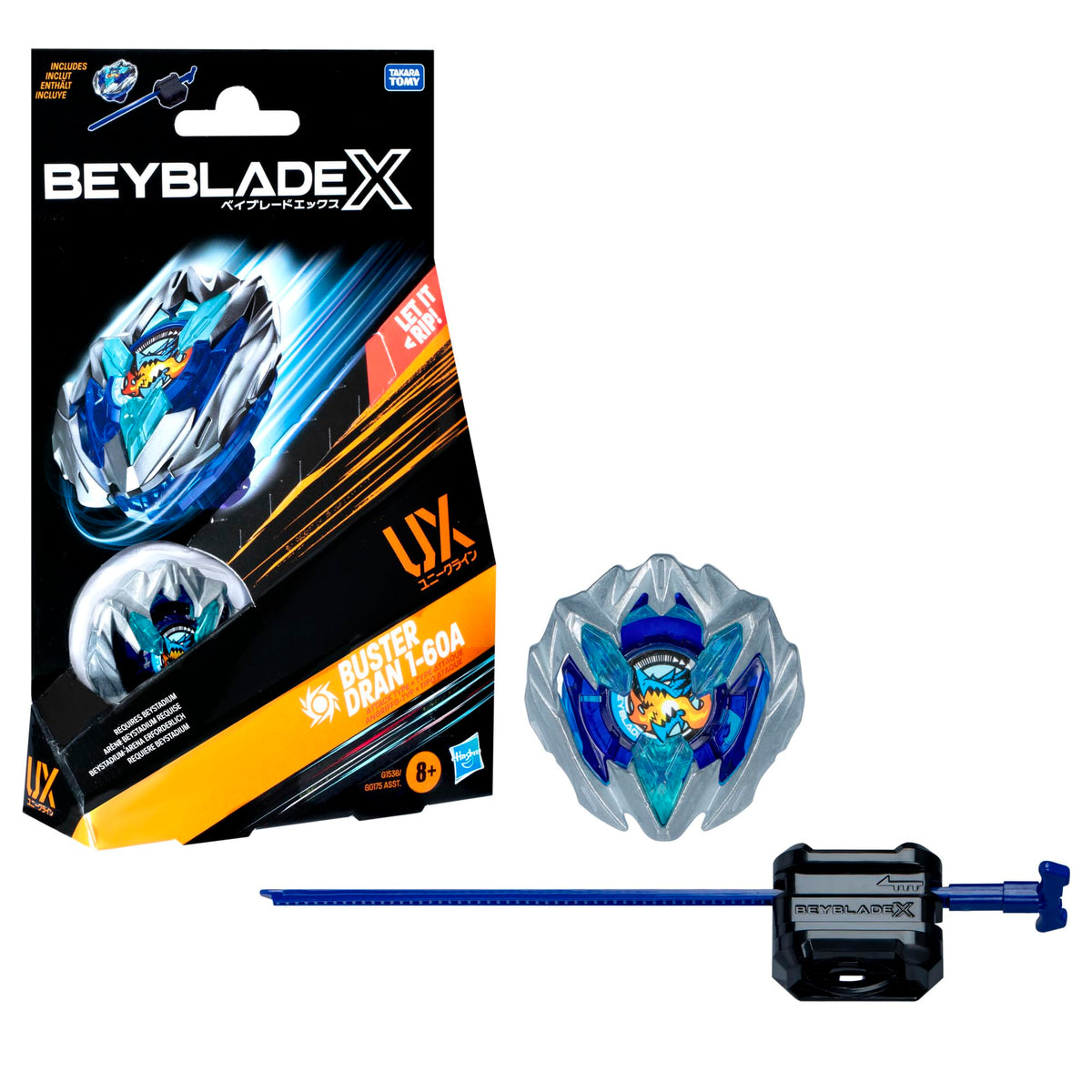 Beyblade X Buster Dran 1-60A UX Starter Pack, Kreisel und Starter, BUSTER DRAN 1 & LAUNCHER UX STARTER PACK