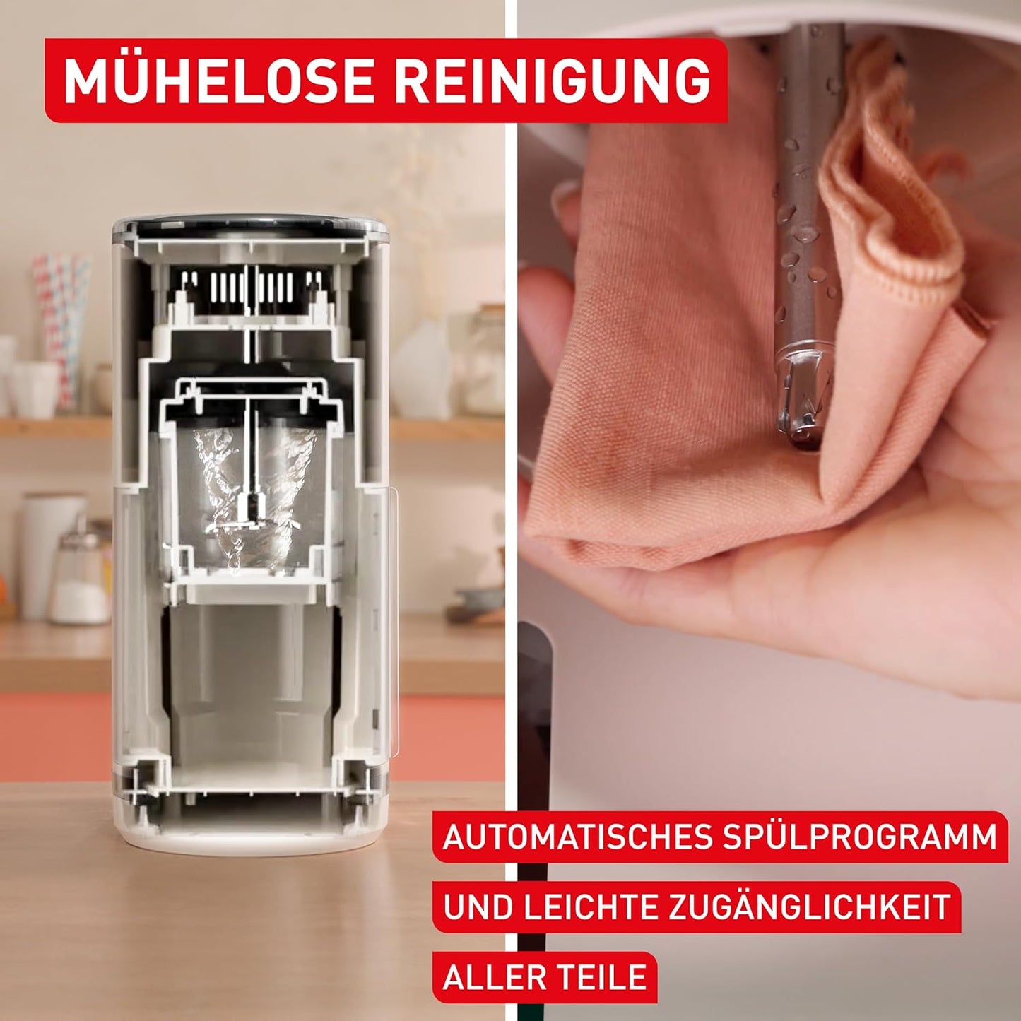 Dolci Eismaschine IG6038E0 mit 10 Programmen & Reinigungsfunktion, Eismaschine inkl. 3x Tritanschüssel