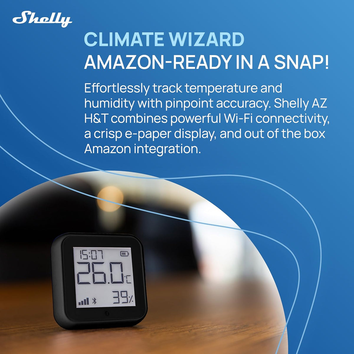AZ H&T Gen3 WLAN Smart Temperatur- und Feuchtigkeitssensor, Schwarz