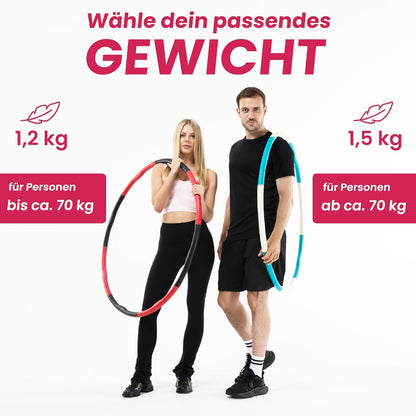 Hula Hoop Reifen mit Übungsplan, 1,2 kg - Türkis