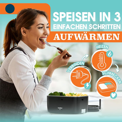 3-in-1 Lunch Box mit Aufwärmfunktion, Schwarz