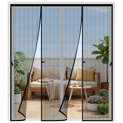 Magnet Fliegengitter für Balkontür, Doppeltür 180x222cm, 180X222CM