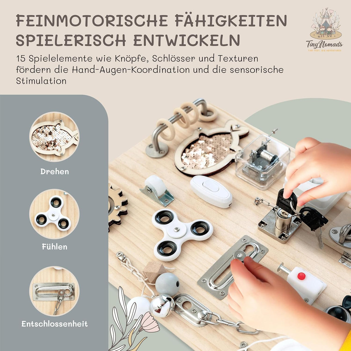 Montessori Motorikbrett für Kleinkinder