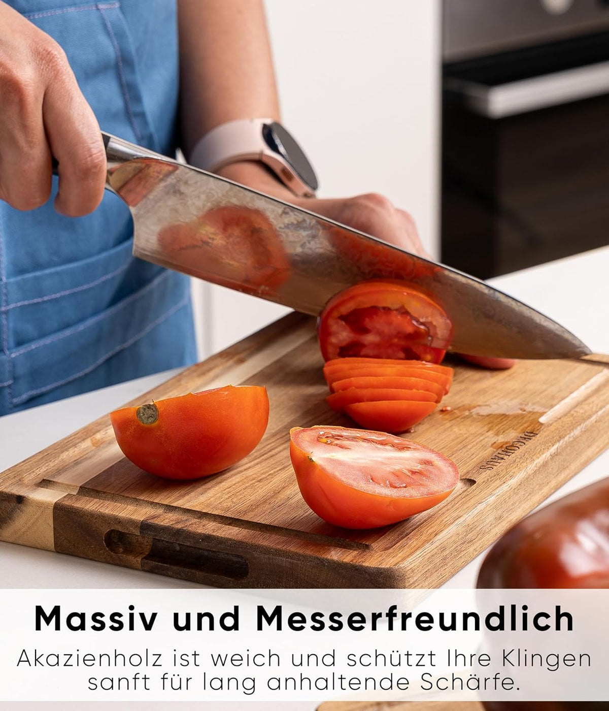 Holzschneidebrett-Set, 3er Set, Akazienholz