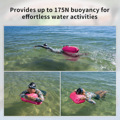 Schwimmboje mit verstellbarem Hüftgurt und Handyfach, Rosa/18l/Upgrade