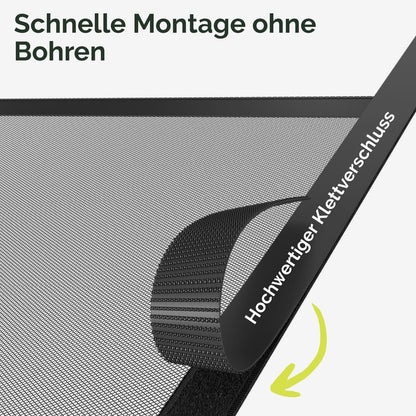 Fliegengitter-Tür für Balkontüren (100 x 200 cm), Schwarz 100 x 200 cm