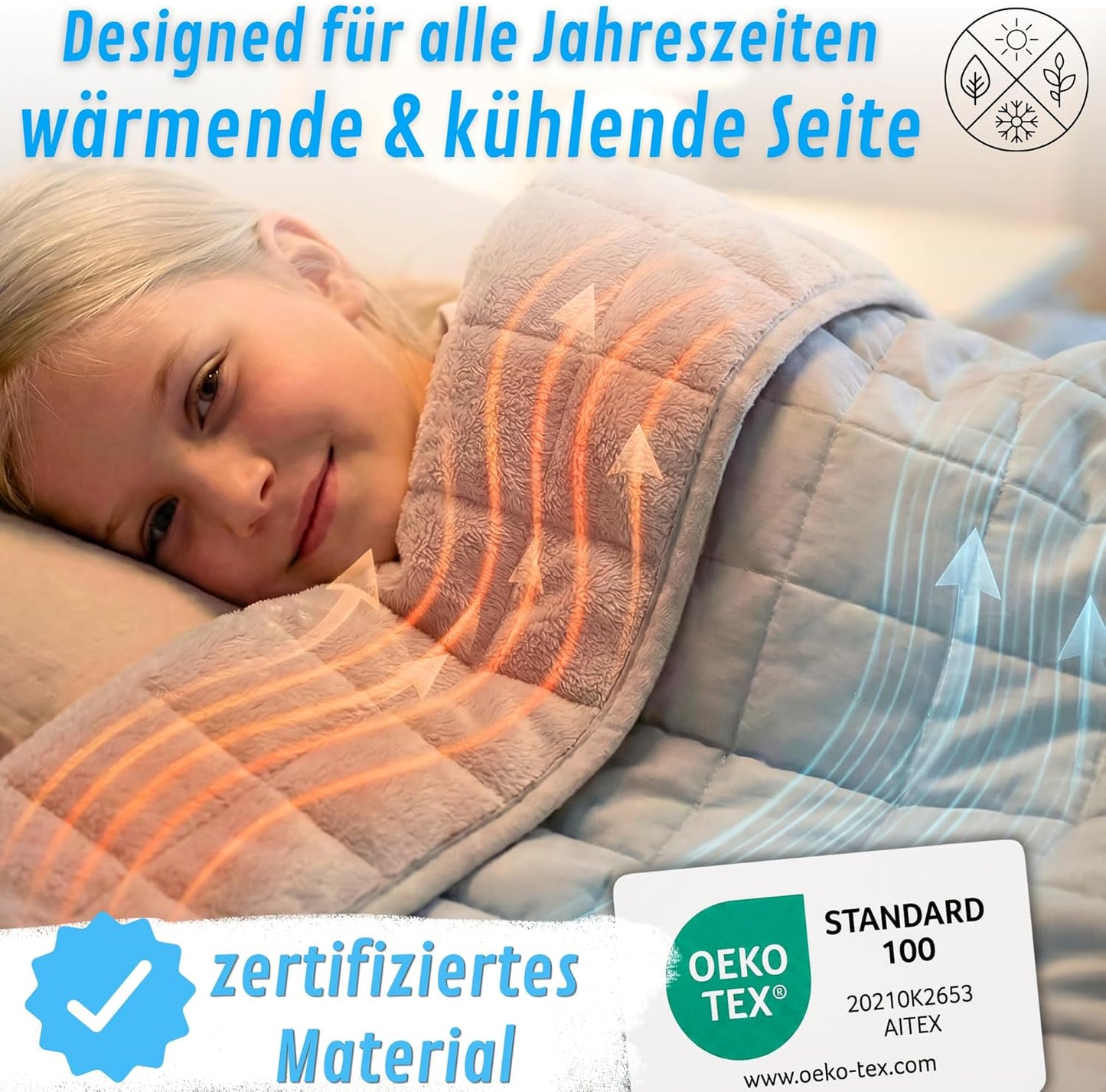 Gewichtsdecke für Kinder (100x135cm, 2,5kg), 100 x 135cm, 2.5kg