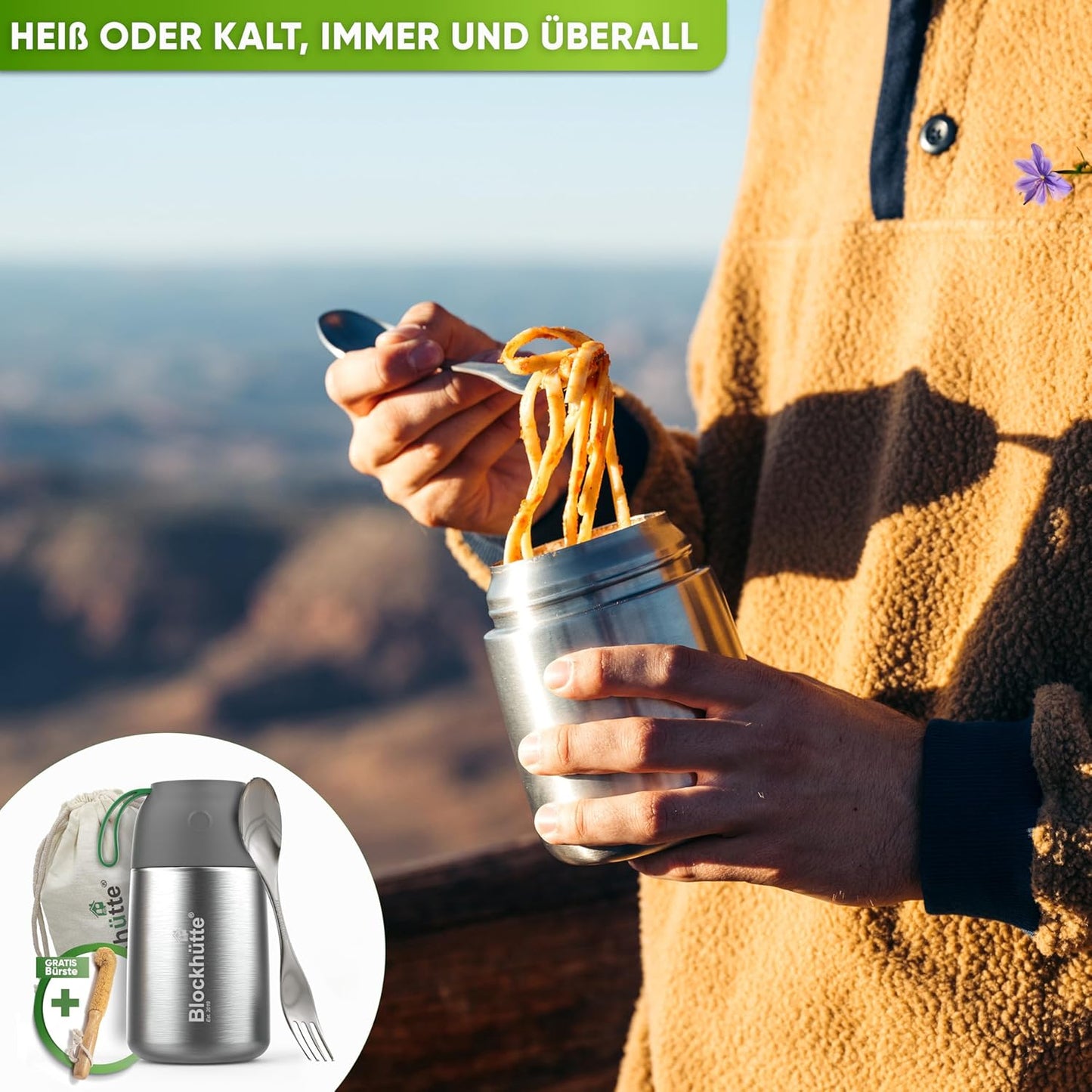Auslaufsicherer Thermobehälter, Blau 1000 ml