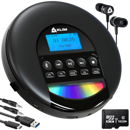 Tragbarer Bluetooth-CD-Player mit Akku und Radio FM
