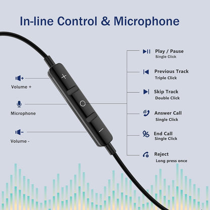 In-Ear Kopfhörer mit Mikrofon, Schwarz USB Typ C