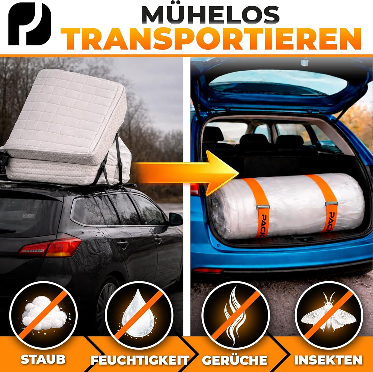 Vakuumbeutel für Matratzen bis 200 x 160 cm, Matratze Medium (bis 200x160cm)