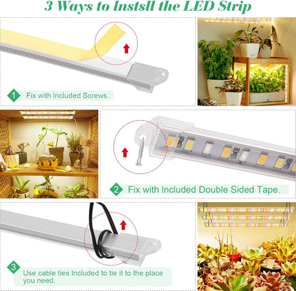 8er-Set LED-Pflanzenwachstumslichtstreifen mit Timer