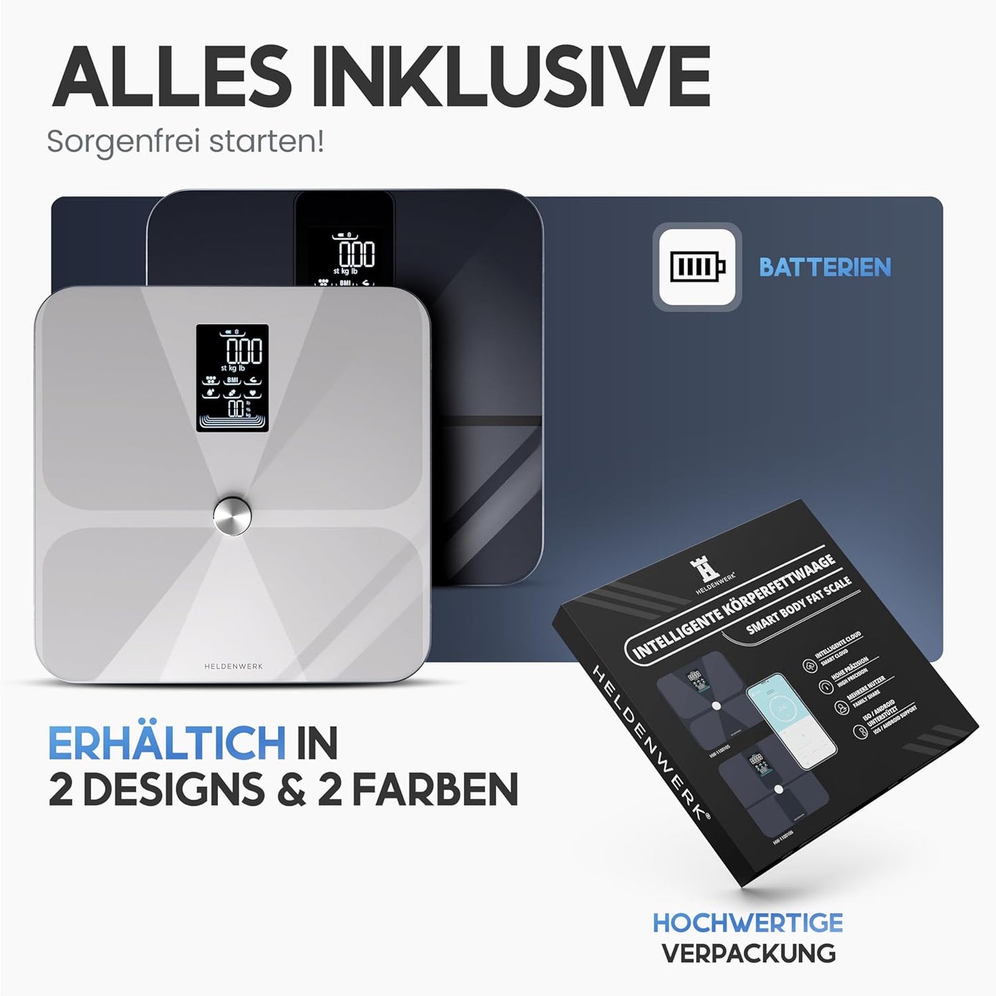 Personenwaage mit App, Dunkelblau (Design Harmony)
