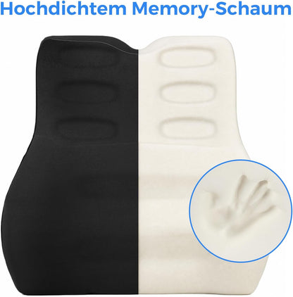 Ergonomisches Lendenwirbelkissen mit Memory Foam, Schwarz Memory Foam