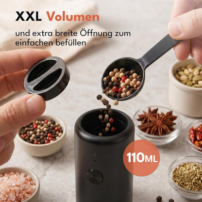 Elektrische Salz- und Pfeffermühle (2er Set), Schwarz