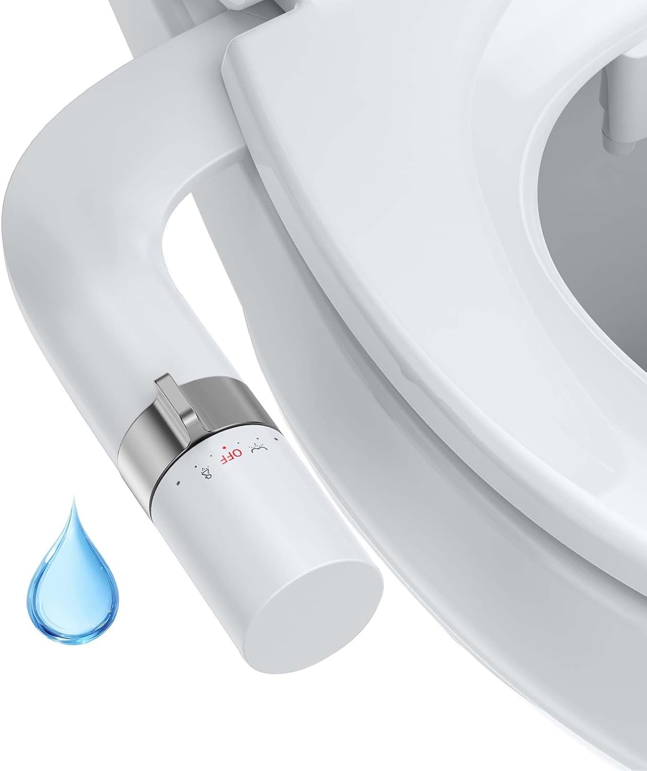 Ultra-Slim Bidet-Aufsatz mit Doppeldüse, Drehbares Bidet