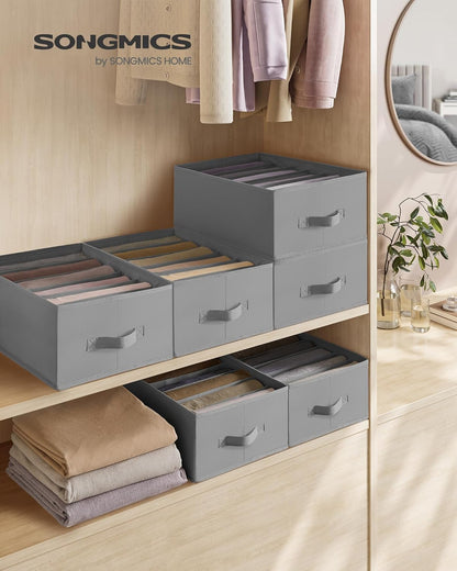 6-teiliges Kleiderschrank-Organizer-Set, Taubengrau