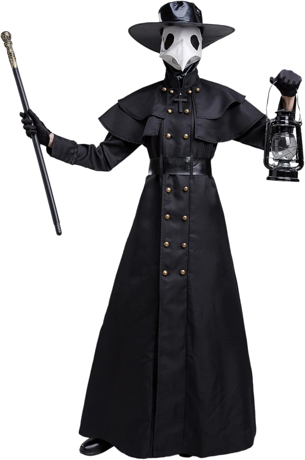 Mittelalter Steampunk Pest-Doktor, XL Schwarz