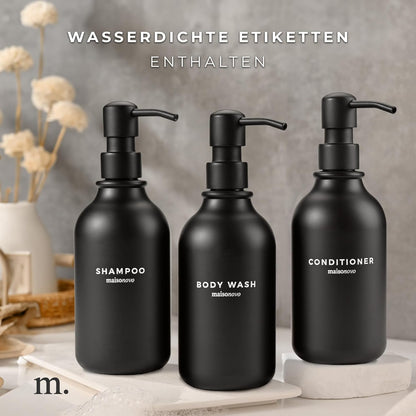 Nachfüllbare Shampoo- und Duschgelspender, 3er-Set, Schwarz X 3