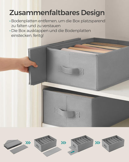 6-teiliges Kleiderschrank-Organizer-Set, Taubengrau