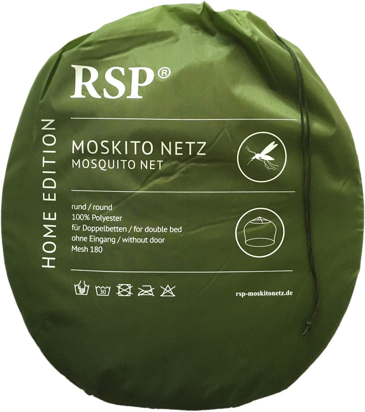 Moskitonetz für Doppelbetten 140x300 cm, Olive, Einheitsgrösse