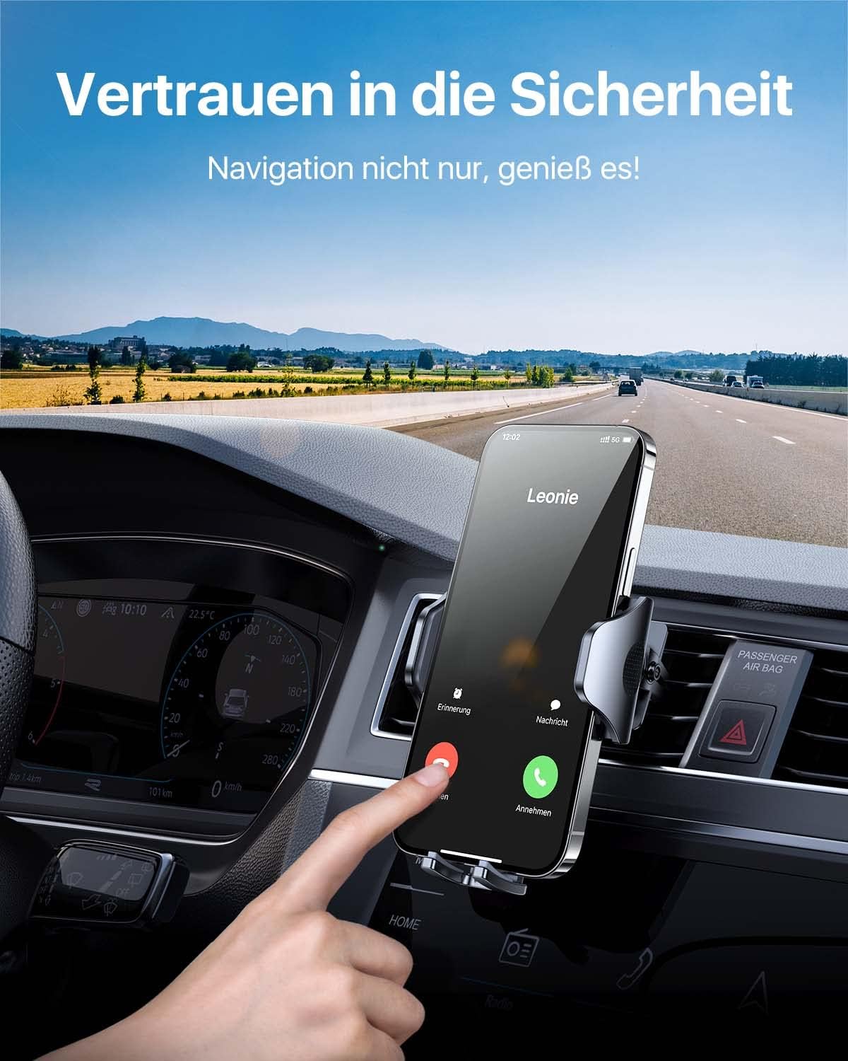 Handyhalterung, Kohlefaser Schwarz