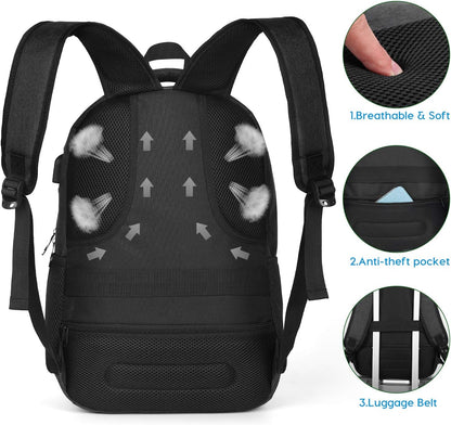 Laptop Rucksack mit USB-Anschluss, wasserdicht 35L, Gjb6-schwarz ; 15,6 Zoll