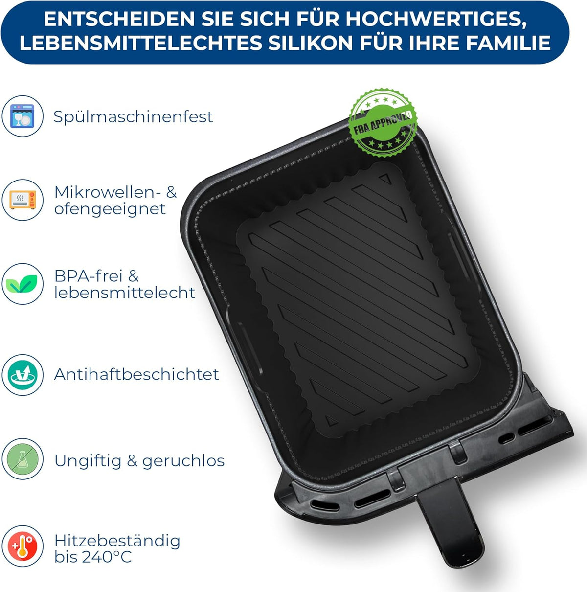 Silikonform und Grillrost für Airfryer, 9,5l Af400eu Silikonform & Grillrost
