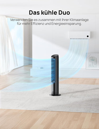 Turmventilator mit Wasserkühlung, Schwarz