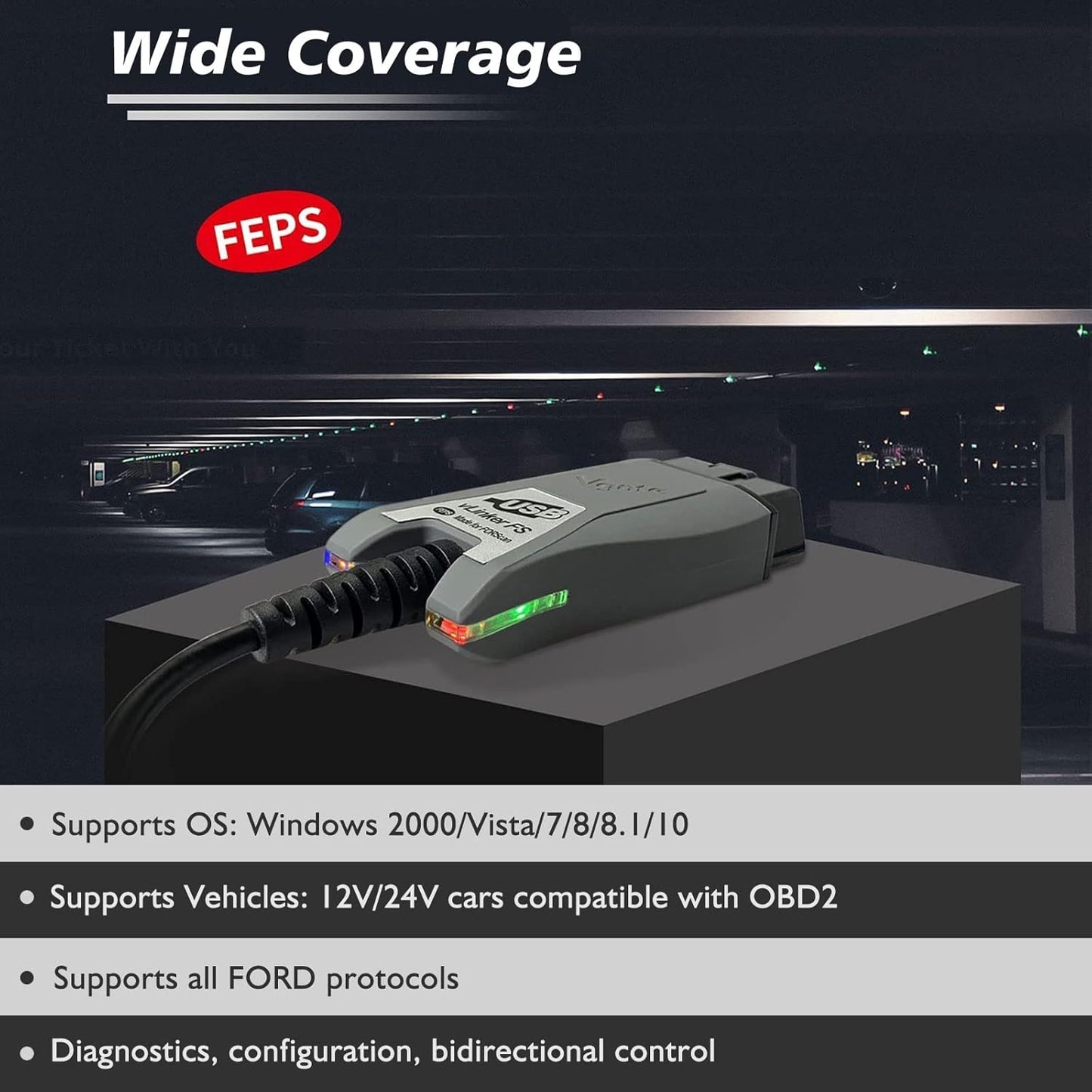 OBD-II USB Diagnosegerät für FORScan mit Auto Switch