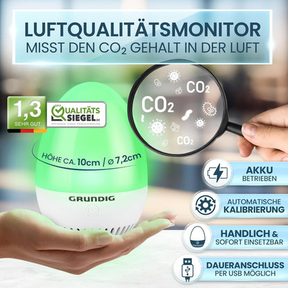 CO2 Messgerät mit Kalibrierungsautomatik & Akku, Modern