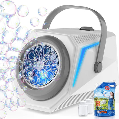 LED Seifenblasenmaschine mit 1L Flüssigkeit, Weiss