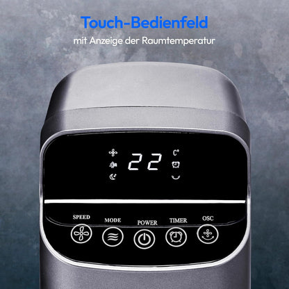 Turmventilator MD 10809 mit Fernbedienung, Anthrazit|5 Geschwindigkeitsstufen