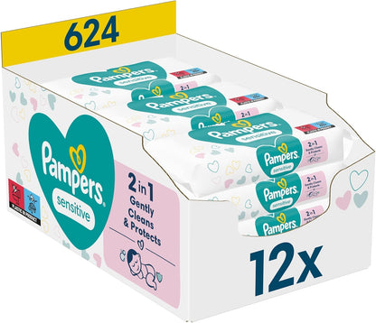 Sensitive Feuchttücher, 624 stück (1er Pack)