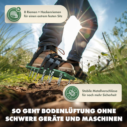 Rasenlüfter Nagelschuhe, Metallverschluss - 2 Nagellängen