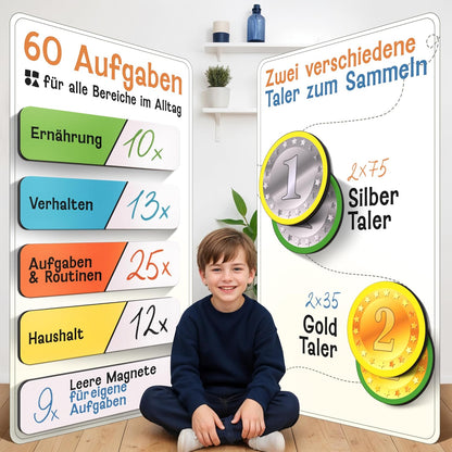 Belohnungstafel, Aufgabenplaner und Magnettafel Kinder, Klassisch Belohnungstafel