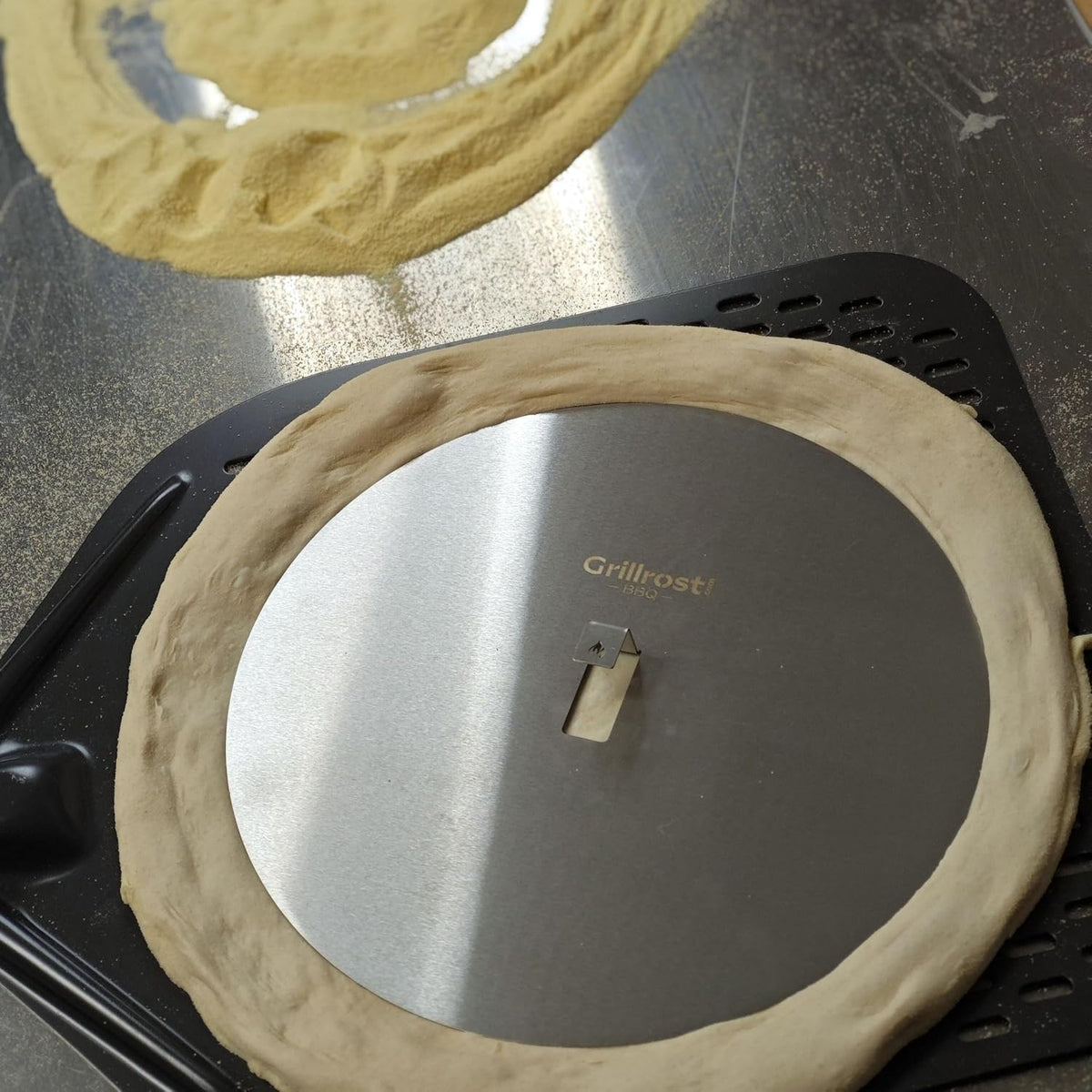 Edelstahl Backplatte für Pizza Blind Bake