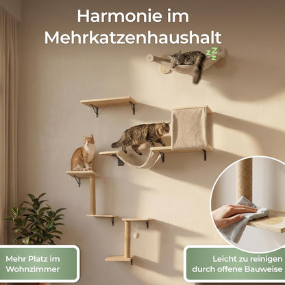 12-teiliges Kletterwand-Set aus Naturholz, 12er-Set - Naturbeige