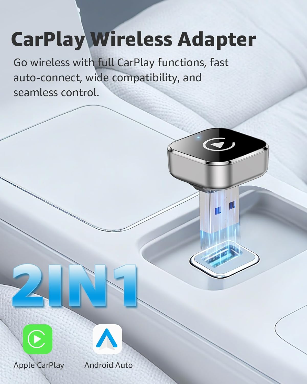 Wireless CarPlay & Android Auto Adapter, Schwarz