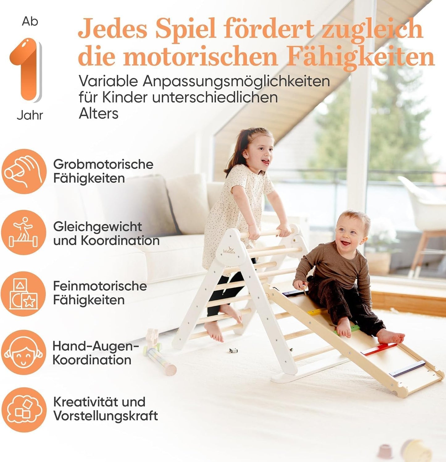 Kletterdreieck für Kinder (Indoor & Outdoor), 2T-Weiss