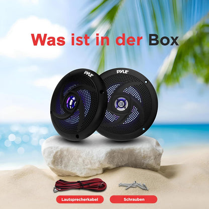Outdoor Lautsprecher mit LED-Lichtern, 180 Watt Schwarz