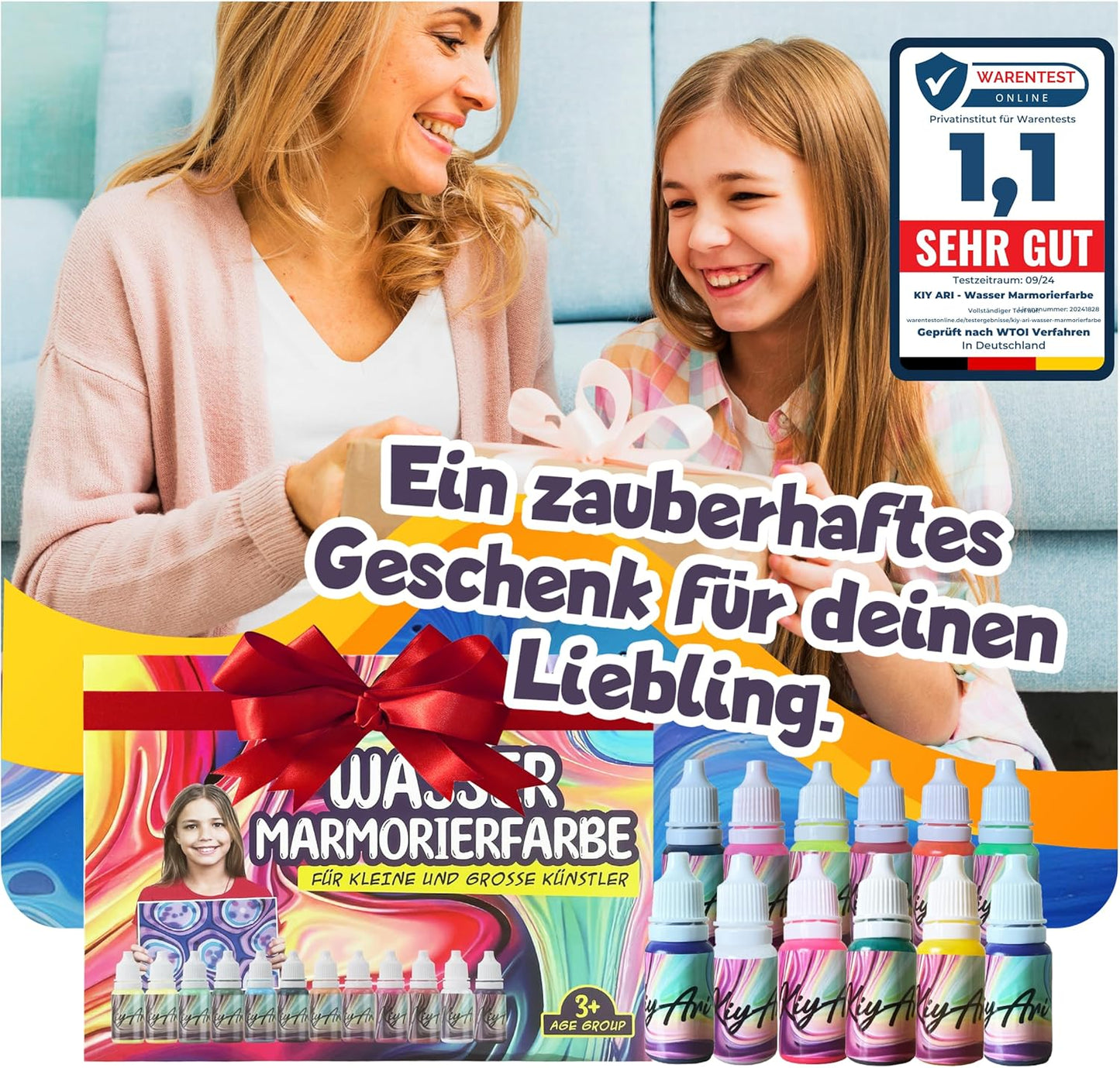 Wasser-Marmorierfarben-Set für Kinder, A4