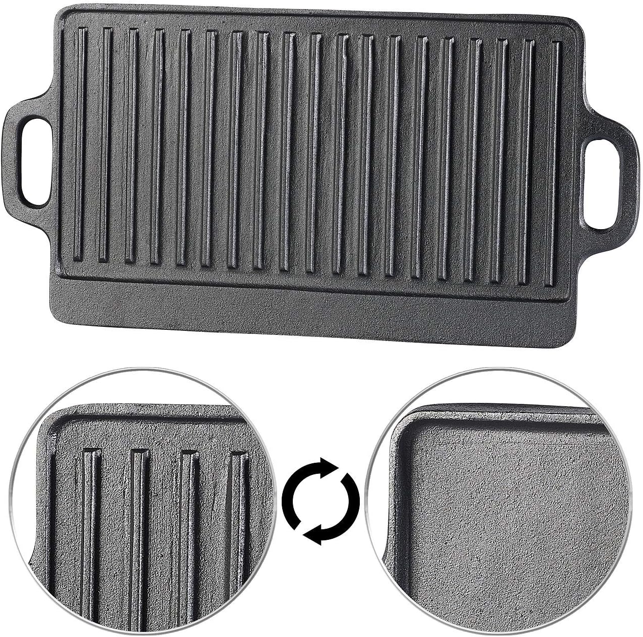 Wende-Grillplatte für Ofen, Herd & Grill, 1er 46 x 23 cm