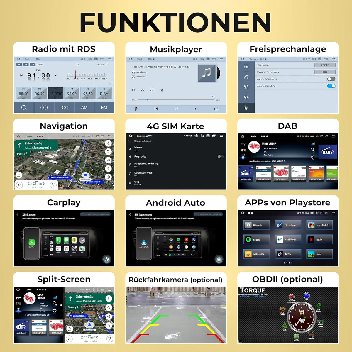 AFI74-L2 Android 14 Autoradio mit Navigation für Fiat Ducato, Citroën Jumper & Peugeot Boxer, AFI74-L2