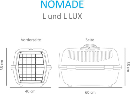Nomade 3 Hundebox für kleine Hunde und Katzen, L Grau