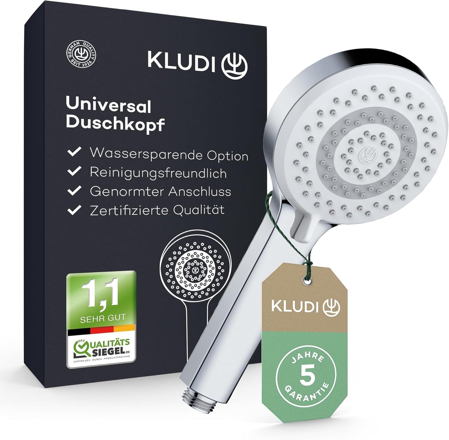 X1 Duschkopf, Chrom 3 Strahlarten