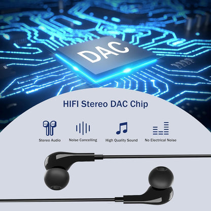 In-Ear Kopfhörer mit Mikrofon, Schwarz USB Typ C