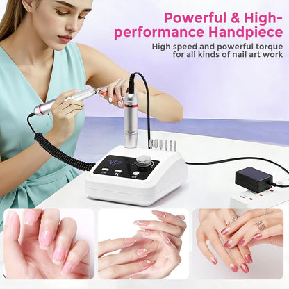 Elektrische Nagelfräser für Maniküre & Pediküre 45000 U/Min, Weiss